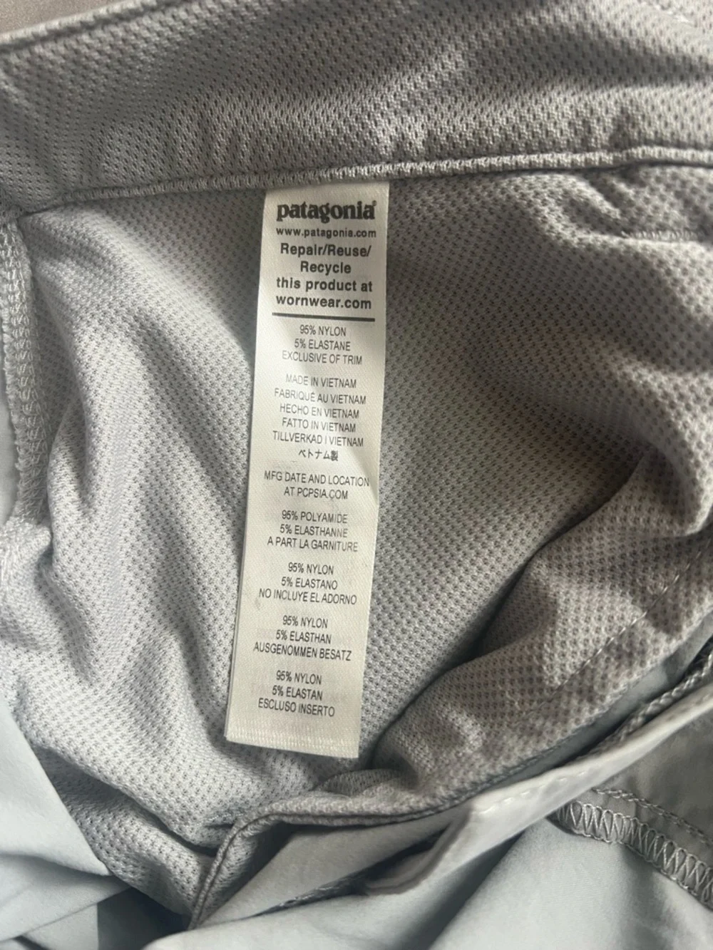 Patagonia Hikin  Gray Performance Flat-Front Shorts